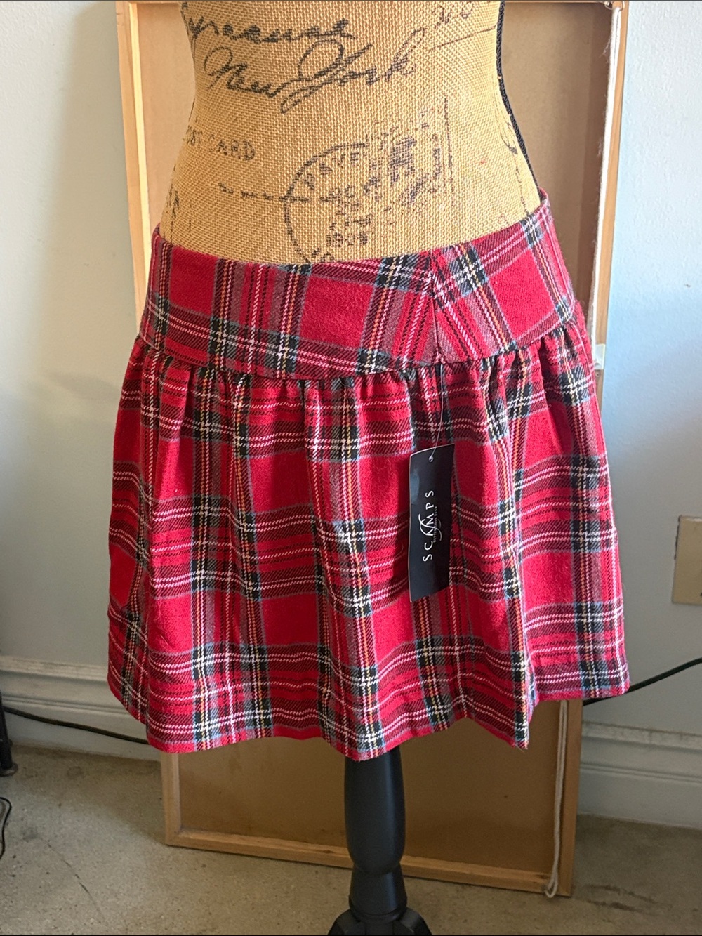 Red Plaid Bow Mini Skirt - Picture 2 of 6